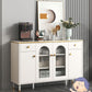 Scheda laterale Glam Sideboard Stone Glass con armadi e cassetti