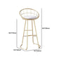 Glam 1/4/5 Pieces Bar Table Set Rectangle Stone Counter Table with High Stools for Balcony