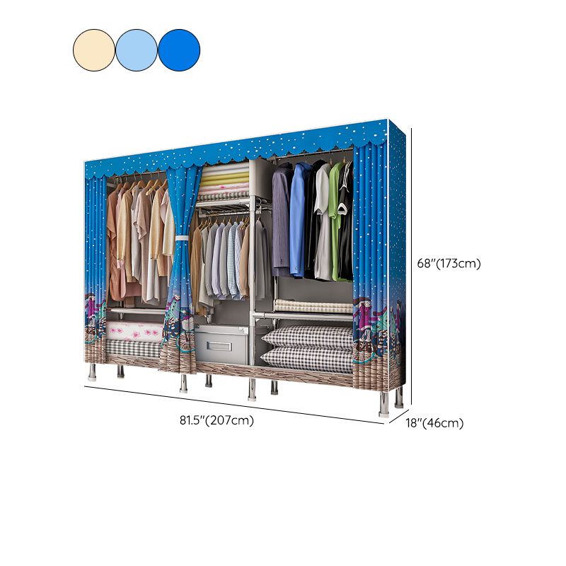 Armoire de garde-robe contemporaine avec étagères Closet de garde-robe en acier pour chambre à coucher