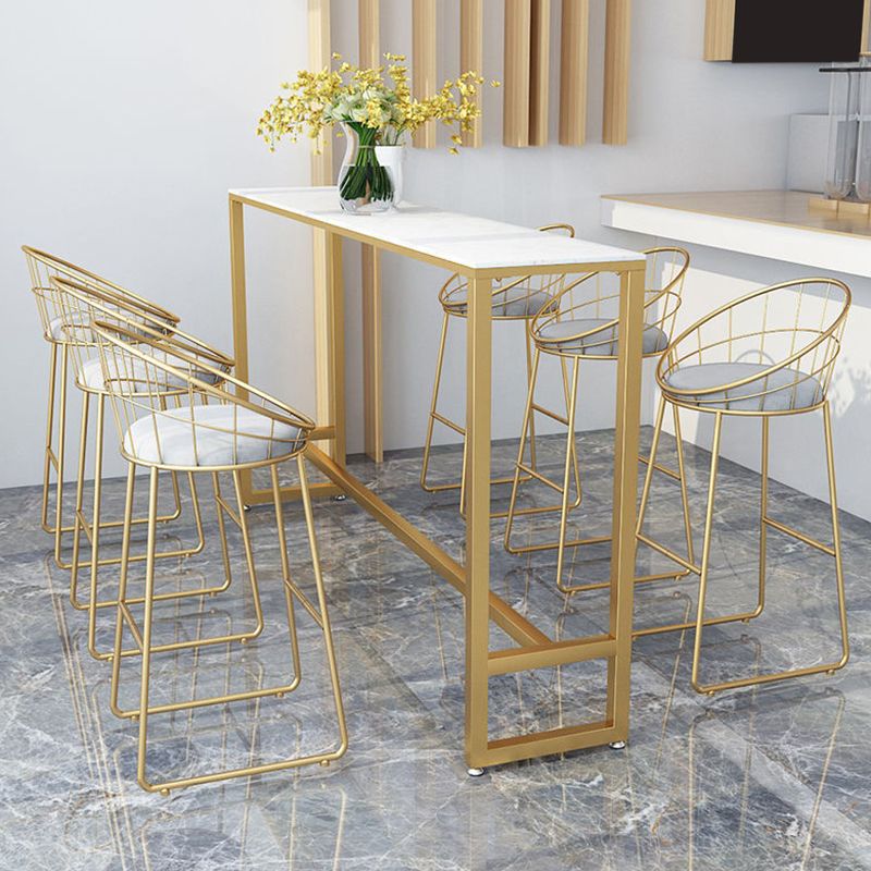Glam Style Rectangle Bar Table Faux Marble Bar Dining Table for Living Room Clearhalo 'Bar Furniture' 'Bar Tables' 'bar_tables' 'furn' 'furn_bar_tables' 'Furniture' 'Kitchen & Dining Furniture' 1200x1200_d71c4685-95c3-4351-9430-01bfe8d429e4