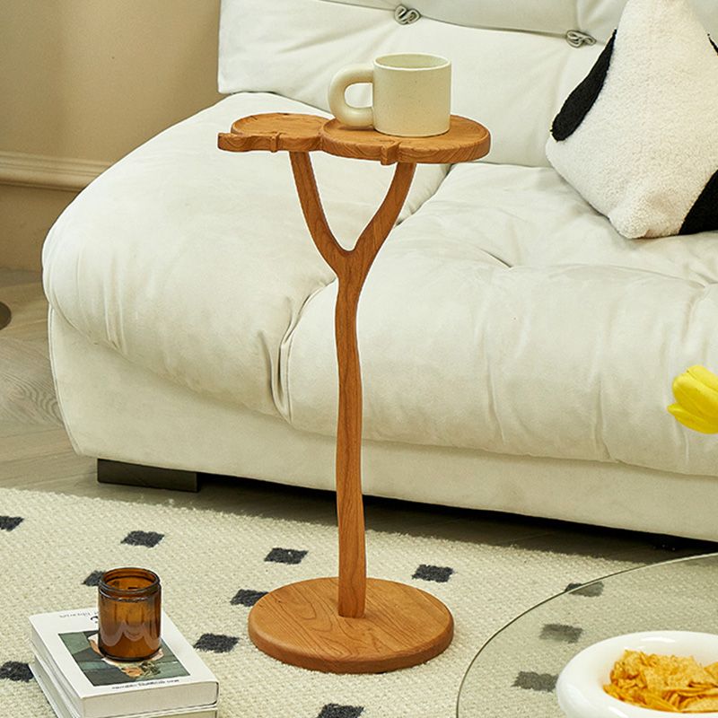 Solid Wood Corner Table Contemporary Side End Table Oval Pedestal Clearhalo 'Coffee & Accent Tables' 'End & Side Tables' 'end_side_tables' 'furn' 'furn_end_side_tables' 'Furniture' 'Living Room Furniture' 1200x1200_d71cda37-3462-46ff-bf5d-e52b6c145534