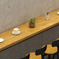 Pine Wood Top Rectangular Bar Table Industrial Pub Table with Trestle Base