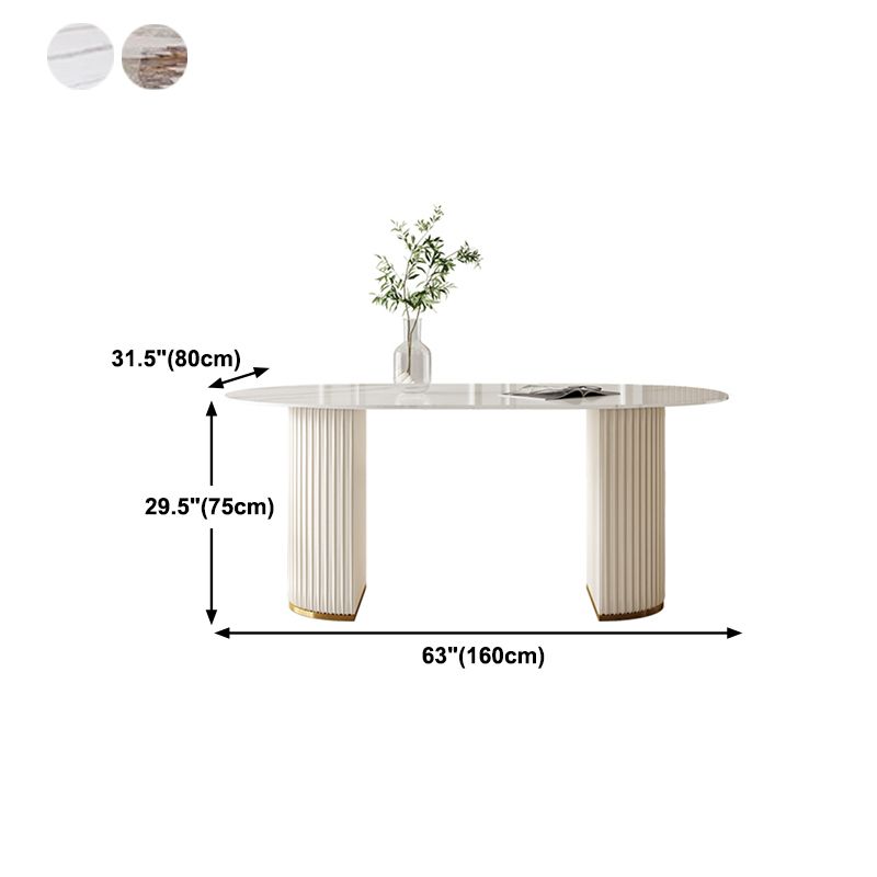 Glam Standard Sintered Stone Dining Table Oval Shape Dining Table for Kitchen Clearhalo ' dining_table' 'Dining Tables & Seating' 'Dining Tables' 'furn' 'furn_dining_table' 'Furniture' 'furniture_dining_table' 'Kitchen & Dining Furniture' 'kitchen&dining_furn' 'kitchen' 'kitchen_dining_table' 1200x1200_d71f5921-ac40-4e7c-af68-53d744c2016d