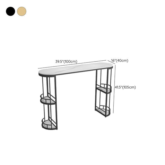 Moderner Stein Ellipse Bar Tisch Speicherbarer Tisch für Wohnzimmer