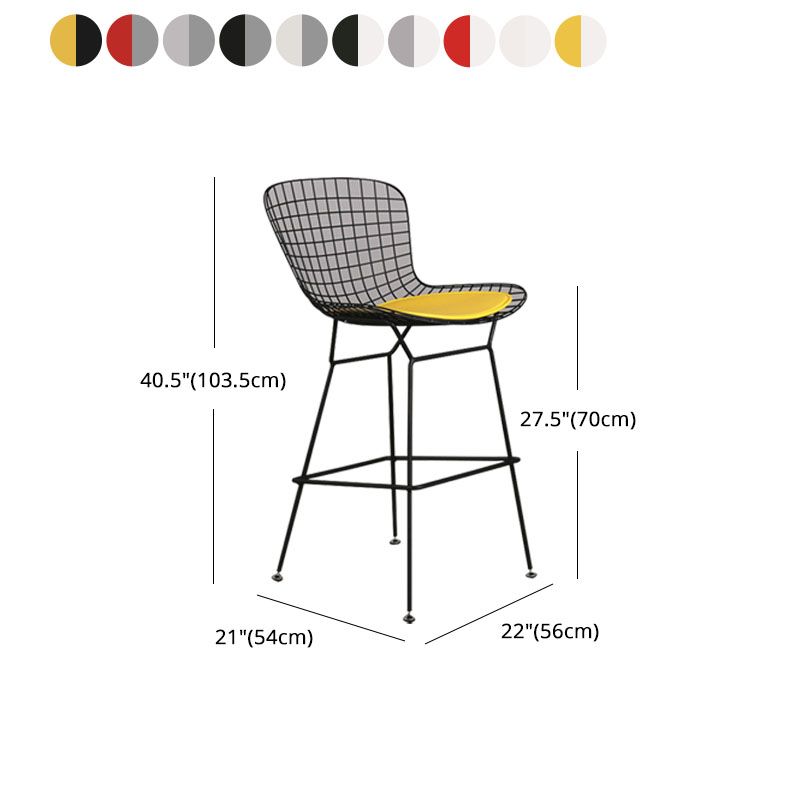 Contemporary Metal Barstools Indoor Bar Stool with Low Back and Footrest Clearhalo 'Bar Furniture' 'Bar Stools' 'bar_stools' 'furn' 'furn_bar_stools' 'furniture_bar_stools' 'Kitchen & Dining Furniture' 'kitchen&dining_furn' 'kitchen' 'kitchen_furn' Furniture' 1200x1200_d720ca88-8d16-4fa6-9884-fdb0968e32ca