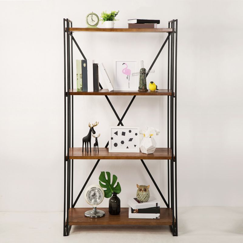 Industrial Style Bookshelf Open Shelf Solid Wood Bookcase for Home Office Clearhalo 'Bookcases' 'furn' 'furn_bookcases' 'Furniture' 'furniture_bookcases' 'kitchen' 'kitchen_bookcases' 'Living Room Furniture' 'Office Furniture' 1200x1200_d721cde9-6e28-494e-b68f-e26b609a297d