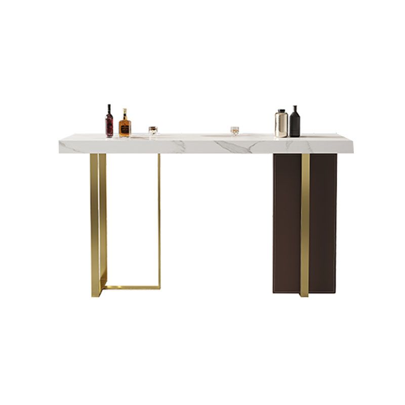Glam Rectangular Pub Table Set 1/2/3 Pcs Stone Bar Table and Leather Bar Stools Clearhalo 'Bar Furniture' 'furn' 'furn_home_bar_bar_sets' 'Furniture' 'Home Bars & Bar Sets' 'home_bar_bar_sets' 'Kitchen & Dining Furniture' 1200x1200_d722e5e9-60a0-4b8d-b78d-5be5b97fc64f