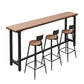 Metal and Wood Rectangular Table, Industrial Style Minimalist Balcony Outdoor Bar Table Clearhalo 'Bar Furniture' 'Bar Tables' 'bar_tables' 'furn' 'furn_bar_tables' 'Furniture' 'Kitchen & Dining Furniture' 1200x1200_d7232c77-d0de-4990-96da-66c3e803761b