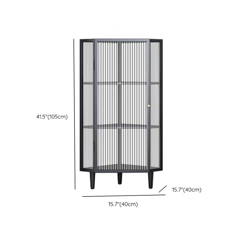 Armoire à plate-forme en métal moderne Batteur de rangement à la maison avec porte en verre