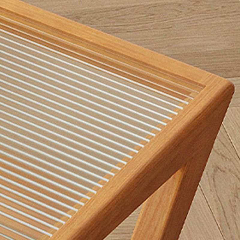 Mesa de deslizamiento de la base de la base de la madera maciza modernista Mesa de vidrio geométrico Topil final