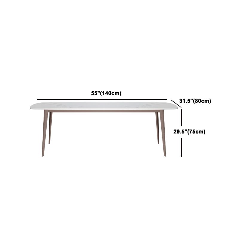 デザイナーダイニングセット1/2/4/5/7ピースストーンとメタルダイネットセットホワイト