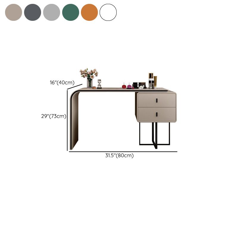 Tavolo da toeletta da 2 da 2-disegno in pelle 28,74 "H tavolo da toeletta con base metallica