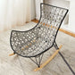 Rattan Rocking Chair Modern Wing Back Rocker Chair for Living Room