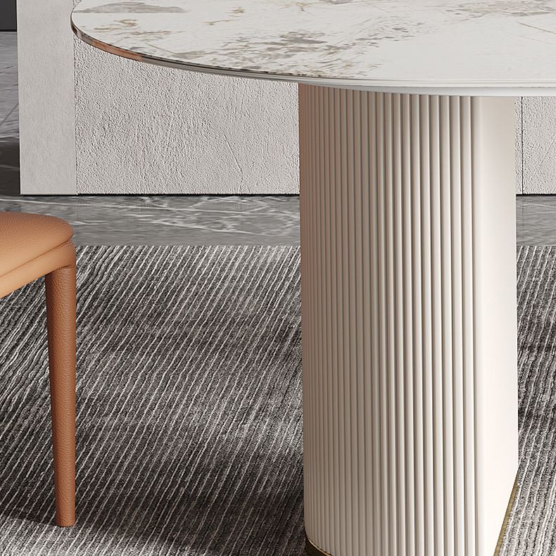 Modern Sintered Stone Dining Room Set with Rectangle Top and White Base Furniture Clearhalo 'Dining Room Sets' 'Dining Tables & Seating' 'dining_room_set' 'furn' 'furn_dining_room_set' 'Furniture' 'furniture_dining_room_set' 'Kitchen & Dining Furniture' 'kitchen&dining_furn' 'kitchen' 1200x1200_d727b415-26bf-42f4-986a-4fd2c726458e