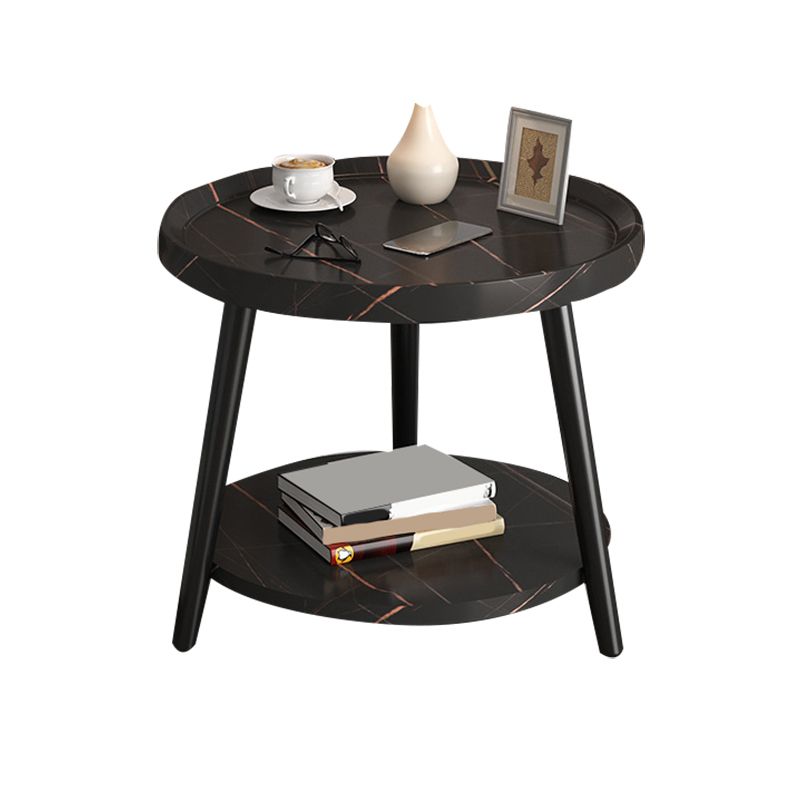 コンテンポラリーアクセントテーブルナイトスタンドアンティークフィニッシュオープンストレージナイトテーブル