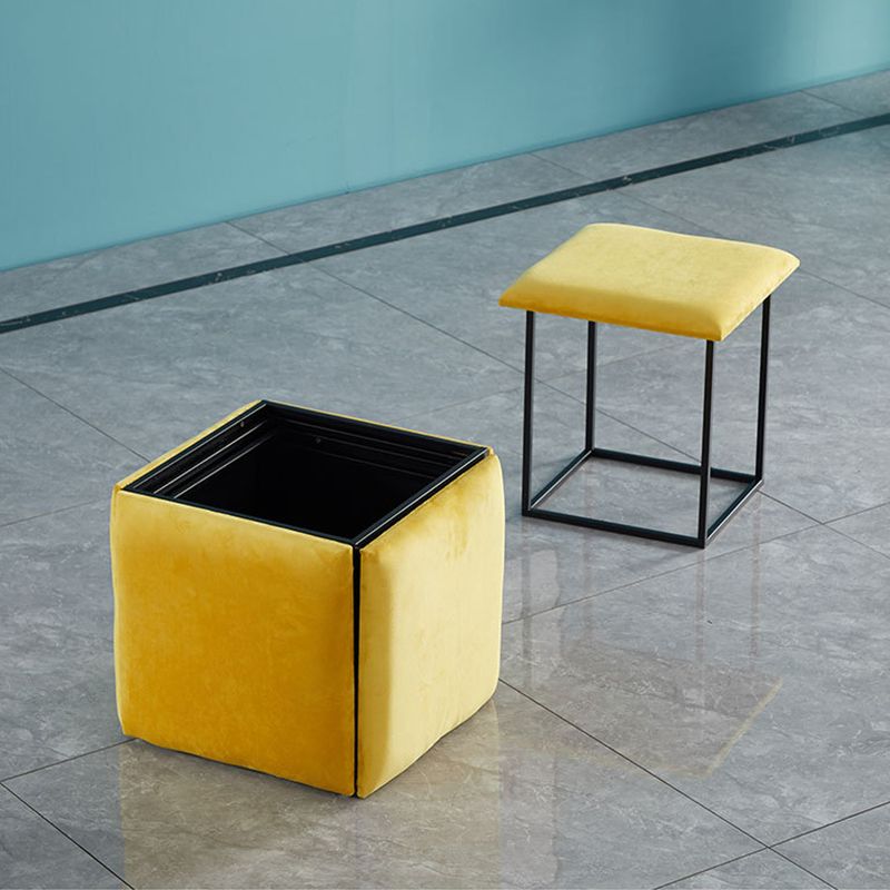 Target de terciopelo moderno Pouf Square con almacenamiento resistente a la mancha de almacenamiento otomano
