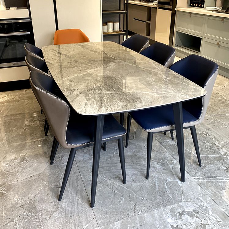 Modern Grey Dinette Set 1/4/6/8 Pieces Rectangle Sintered Stone Top Dining Table Set Clearhalo 'Dining Room Sets' 'Dining Tables & Seating' 'dining_room_set' 'furn' 'furn_dining_room_set' 'Furniture' 'furniture_dining_room_set' 'Kitchen & Dining Furniture' 1200x1200_d72af766-cd4e-4059-80d2-a97c9148d1fb