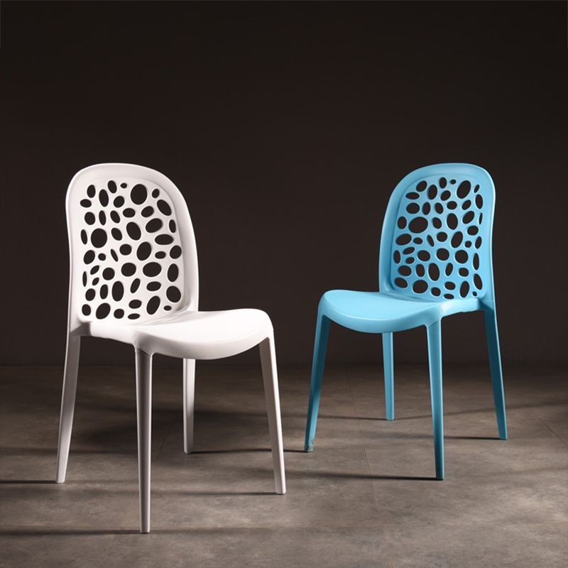 Contemporary Style Plastic Dining Chair Armless Dining Side Chair for Kitchen (Set of 4) Clearhalo ' kitchen&dining_furn' 'Dining Chairs' 'Dining Tables & Seating' 'dining_chair' 'furn' 'furn_dining_chair' 'Furniture' 'furniture_dining_chair' 'Kitchen & Dining Furniture' 'kitchen' 1200x1200_d72b2f8b-4fb2-479c-9cf4-dbbdf9ced829