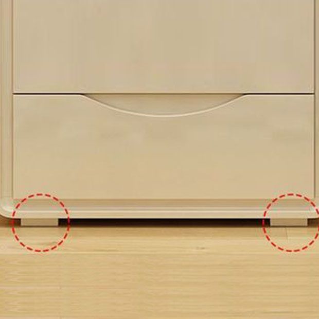 Cómoda cómoda de almacenamiento de madera blanca de 16.0 in de ancho con cajones