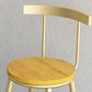 Modern Armless Backrest Counter Stool Iron Bar Stool with Wooden Seat and Pedal