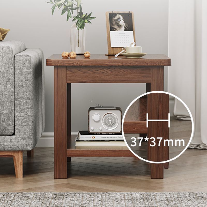 Mesa de esquina moderna de 4 patas Mesa al final del sofá de madera maciza con almacenamiento