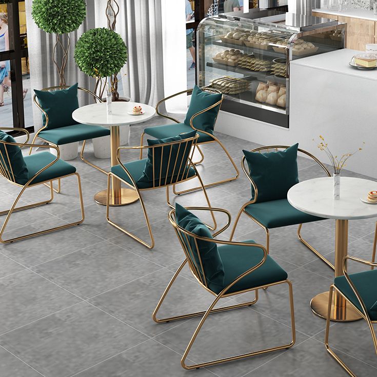 ホワイト1/5ピースダイニングセットモダンなスタイルフェイクマーブルダイニングテーブルセットセット