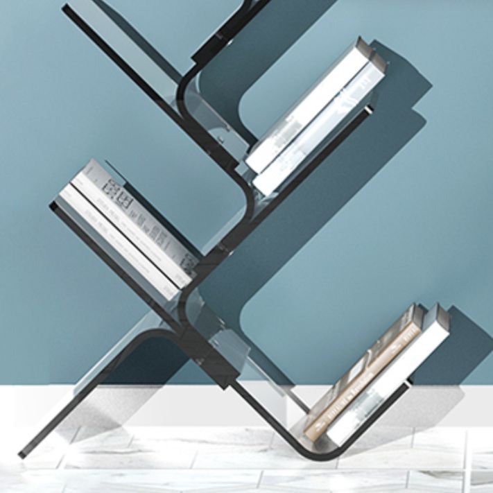 Acrylic Open Back Bookcase Standard Scandinavian Bookshelf with Shelves Clearhalo 'Bookcases' 'furn' 'furn_bookcases' 'Furniture' 'Office Furniture' 1200x1200_d72e87b7-7a2e-451c-a8db-b3e9def4f627