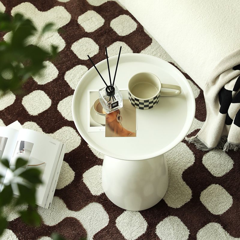 Round Top Side Table Metal 1 Leg Base Living Room End Side Table Clearhalo 'Coffee & Accent Tables' 'End & Side Tables' 'end_side_tables' 'furn' 'furn_end_side_tables' 'Furniture' 'Living Room Furniture' 1200x1200_d73011d8-4cb5-4aa7-8c18-388215e80b7a