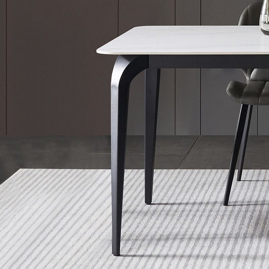 Juego de comedor rectangular de estilo diseñador 1/4/5/7 Piezas Top de comedor de piedra sinterizada Juego de mesa