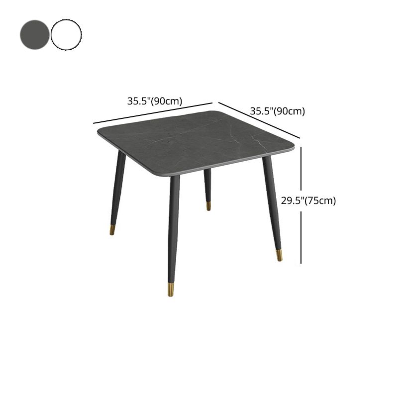 Industrial Style Dining Table Sintered Stone 4 Legs Table for Home