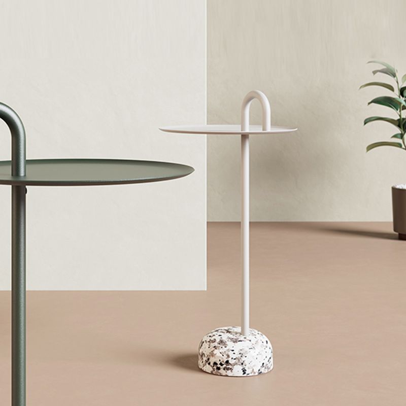 Pedestal Accent Side Table Metal Tray Top Side End Snack Table Clearhalo 'Coffee & Accent Tables' 'End & Side Tables' 'end_side_tables' 'furn' 'furn_end_side_tables' 'Furniture' 'Living Room Furniture' 1200x1200_d730e512-6783-4d4d-910c-baf8527bec8e