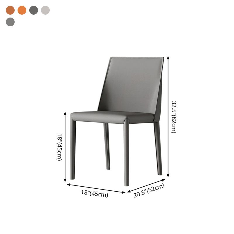 Scandinavian Style Leather Dining Chairs Armless Dining Chairs for Home Use (Set of 2) Clearhalo ' kitchen&dining_furn' 'Dining Chairs' 'Dining Tables & Seating' 'dining_chair' 'furn' 'furn_dining_chair' 'Furniture' 'furniture_dining_chair' 'Kitchen & Dining Furniture' 'kitchen' 1200x1200_d73125fa-a818-44a6-ad06-889eab9aac18