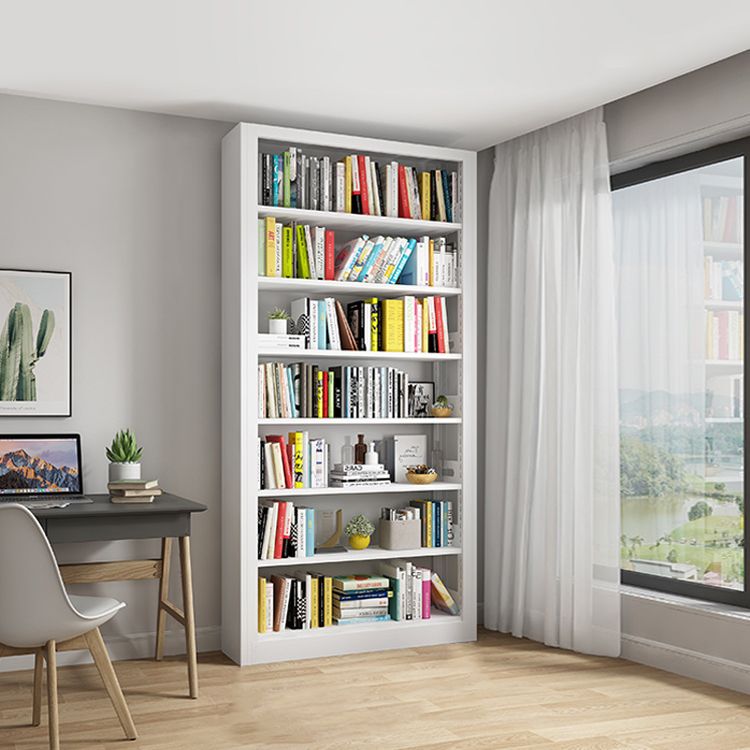 Open Metal Bookshelf Modern Home Living Room Rectangular Bookcase