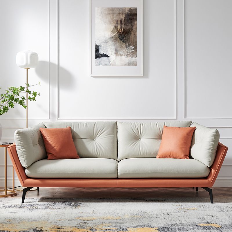 31 " High Modern Faux Leather Flared Arm Standard Sofa with Cushions for Apartment Clearhalo 'furn' 'furn_sofas' 'Furniture' 'furniture_sofas' 'Living Room Furniture' 'Sofa' 'sofas' 1200x1200_d731acf7-1e87-4e3d-a3a9-a4cc07b82d58