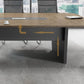 Wooden Curved Writing Desk Industrial Style Cable Management Office Desk Clearhalo 'furn' 'furn_office_desk' 'Furniture' 'Office Desks' 'Office Furniture' 'office_desk' 1200x1200_d731d296-421b-4b48-9598-ecac35262619