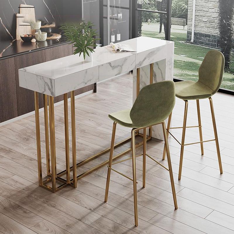 Nordic Glam Sintered Stone Table Rectangle Bar Counter Table for Home Clearhalo 'Bar Furniture' 'Bar Tables' 'bar_tables' 'furn' 'furn_bar_tables' 'Furniture' 'furniture_bar_tables' 'Kitchen & Dining Furniture' 1200x1200_d732556a-4756-4b6c-b135-920cc68d9b12