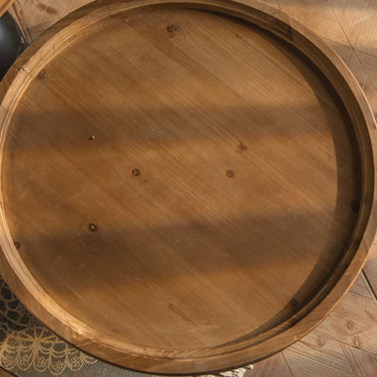 Base di piedistallo in stile country francese rotondo vecchio tavolo in legno massiccio
