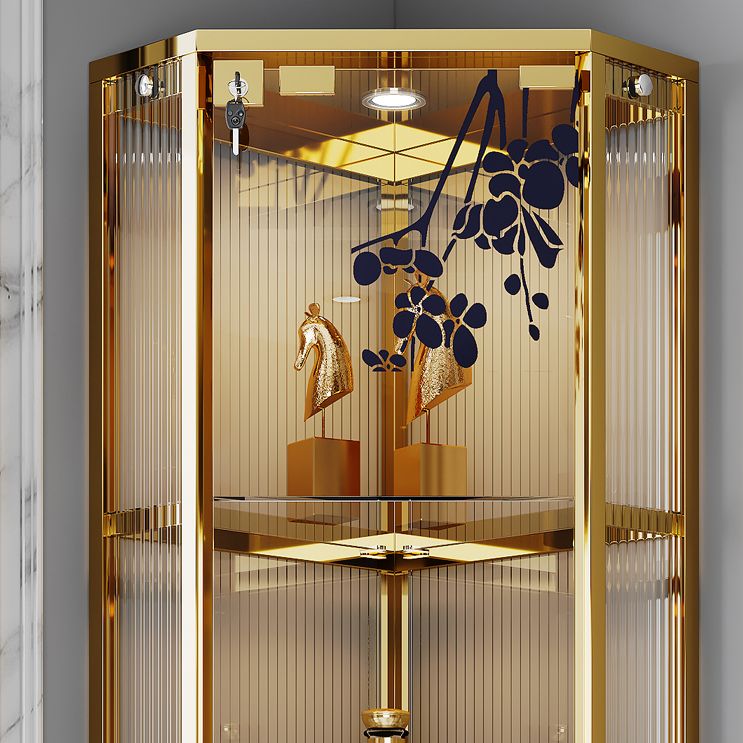 Porta del vino da pavimento in acciaio moderno con deposito in vetro per cucina