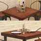 Table de salle à manger carrée industrielle Table de salle à manger en bois massif
