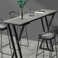 Mesa de comedor de barra de piedra Mesa de comedor de barra industrial con base de trineo negra