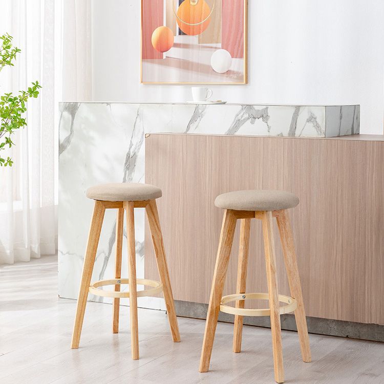 Modern Armless Backless Counter Stool Wood Cashier Bar Stool with Cushion and Pedal Clearhalo 'Bar Furniture' 'Bar Stools' 'bar_stools' 'furn' 'furn_bar_stools' 'furniture_bar_stools' 'Kitchen & Dining Furniture' 'kitchen&dining_furn' 'kitchen' 'kitchen_furn' Furniture' 1200x1200_d734fb9a-603a-4564-8109-4494119853cf
