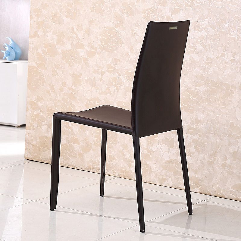 Minimalist Style Stacking Dining Chairs Solid Back Leather Chairs for Home (Set of 2) Clearhalo ' kitchen&dining_furn' 'Dining Chairs' 'Dining Tables & Seating' 'dining_chair' 'furn' 'furn_dining_chair' 'Furniture' 'furniture_dining_chair' 'Kitchen & Dining Furniture' 'kitchen' 1200x1200_d7354eaa-4e93-49e9-b71a-fa2d06f994f3