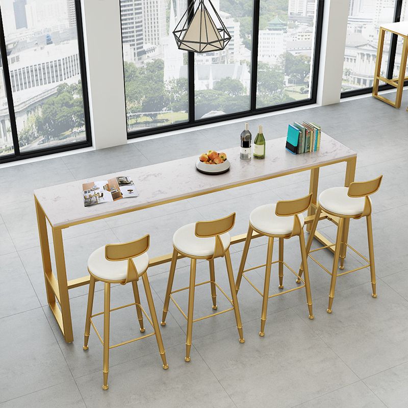 Faux Marble Bar Height Table Modern Style Bistro Table for Living Room Clearhalo 'Bar Furniture' 'Bar Tables' 'bar_tables' 'furn' 'furn_bar_tables' 'Furniture' 'Kitchen & Dining Furniture' 1200x1200_d737dbde-38db-4103-87f5-bee5663f7a63
