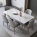 Designer Style Sintered Stone Dining Set Rectangle 1/3/4/5/7 Pieces Dining Area Table Set