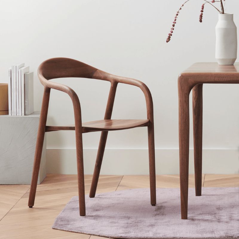 Contemporary Solid Wood Dining Arm Chair Open Back Single Dining Side Chair Clearhalo ' kitchen&dining_furn' 'Dining Chairs' 'Dining Tables & Seating' 'dining_chair' 'furn' 'furn_dining_chair' 'Furniture' 'furniture_dining_chair' 'Kitchen & Dining Furniture' 'kitchen' 1200x1200_d73959ab-e2f4-41ee-bfea-5689d2de3cdc