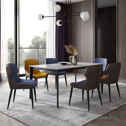 Modern 1/4/7 Pieces Dining Set Rectangle Sintered Stone Dining Table Set Clearhalo 'Dining Room Sets' 'Dining Tables & Seating' 'dining_room_set' 'furn' 'furn_dining_room_set' 'Furniture' 'furniture_dining_room_set' 'Kitchen & Dining Furniture' 1200x1200_d73a622e-336a-48f0-bcd5-b21e0b8c85b3