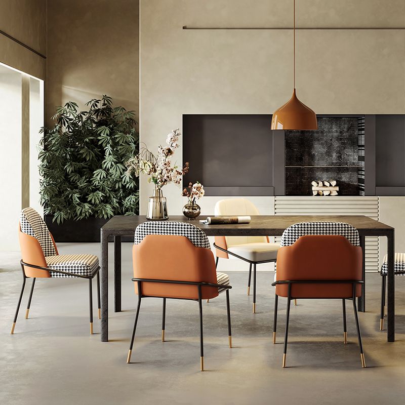 Scandinavian Upholstered Armless Dining Chairs Solid Back Chairs for Home Use Clearhalo 'Dining Chairs' 'Dining Tables & Seating' 'dining_chair' 'furn' 'furn_dining_chair' 'Furniture' 'furniture_dining_chair' 'Kitchen & Dining Furniture' 1200x1200_d73b7de5-ac51-485d-84c3-c8930516e42c