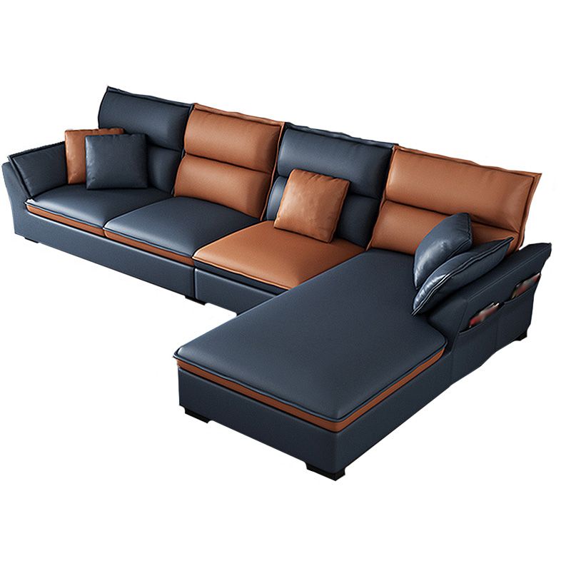 Modern Pillow Top Arm Sofa 37.4"High 4-seat Cushion Back Sectionals with Storage Clearhalo 'furn' 'furn_sectionals' 'Furniture' 'furniture_sectionals' 'kitchen' 'kitchen_sectionals' 'Living Room Furniture' 'Sectionals' 1200x1200_d73bc288-58f4-4b9e-a8fa-66fa9c85e91d