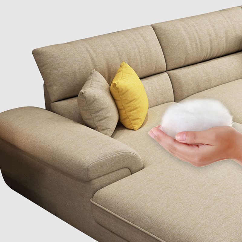 L-Shape High Back Pillow Top Arm Sectional with Slipcovered for Living Room Clearhalo 'furn' 'furn_sectionals' 'Furniture' 'furniture_sectionals' 'kitchen' 'kitchen_sectionals' 'Living Room Furniture' 'Sectionals' 1200x1200_d73c4c43-072e-4a8e-885b-b63bc7e2b59f