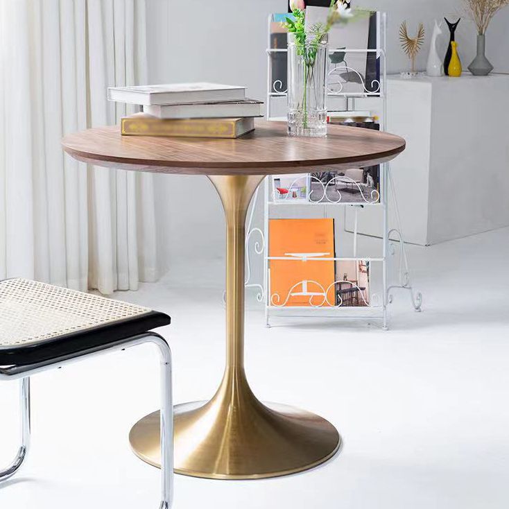Metal Contemporary Round Dining Table Solid Wood Top Table for Dining Room Clearhalo ' dining_table' 'Dining Tables & Seating' 'Dining Tables' 'furn' 'furn_dining_table' 'Furniture' 'furniture_dining_table' 'Kitchen & Dining Furniture' 'kitchen&dining_furn' 'kitchen' 'kitchen_dining_table' 1200x1200_d73cc686-af2a-4624-a2b5-031401465f2f